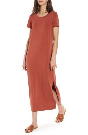 Women's Madewell Sandwashed Maxi T-shirt Dress - Orange