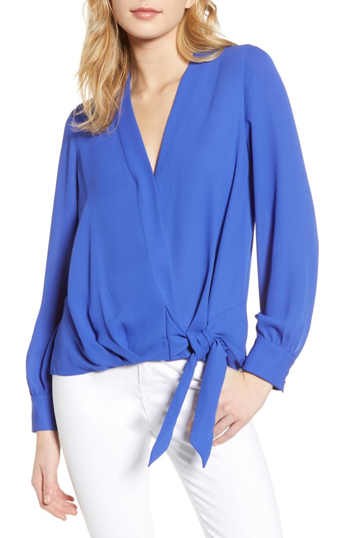 Women's Chelsea28 Tie Front Top, Size - Purple
