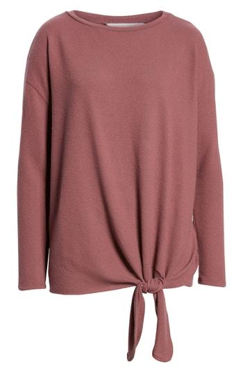 Women's Caslon Tie Front Sweatshirt, Size - Pink