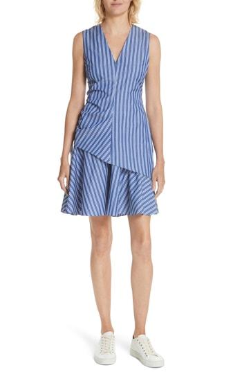Women's Derek Lam 10 Crosby Stripe Ruched Sheath Dress - Blue