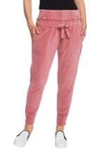 Women's 1.state Raw Hem Velour Jogger Pants - Pink