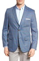 Men's Flynt Windowpane Silk Sport Coat R - Blue