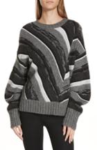 Women's Helmut Lang Wool Blend Ombre Stripe Sweater - Grey