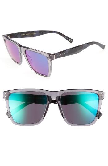 Women's Marc Jacobs 54mm Flat Top Gradient Square Frame Sunglasses - Grey Havana