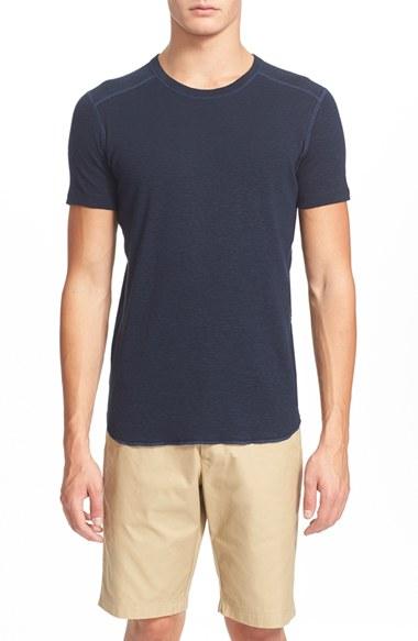Men's Wings + Horns Ribbed Slub Cotton T-shirt - Blue