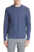 Men's Canali Stripe Crewneck Wool Sweater Us / 50 Eu - Blue