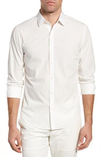 Men's Bonobos Unbutton Down 2.0 Slim Fit Dot Sport Shirt R - White