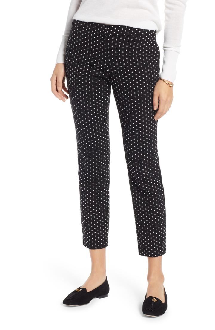 Women's 1901 Star Print Straight Leg Crop Pants - Black