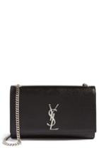 Saint Laurent Medium Kate Calfskin Leather Wallet On A Chain - Black