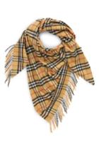 Women's Burberry Vintage Check Cashmere Scarf, Size - Yellow