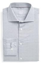 Men's Bugatchi Trim Fit Check Dress Shirt - - Blue