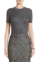 Women's St. John Collection Matte Shine Knit Top, Size - Grey
