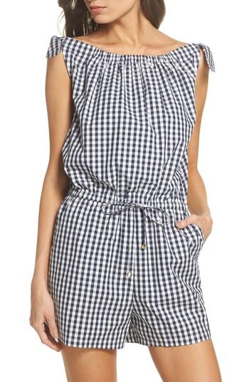 Women's Tory Burch Gingham Check Romper - Blue