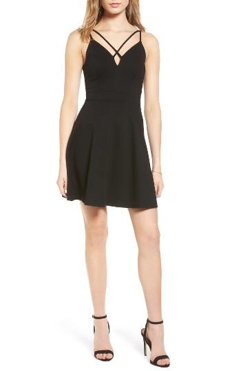 Women's Soprano Strappy Skater Dress - Black