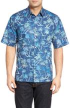 Men's Tori Richard Palm Breeze Regular Fit Print Camp Shirt - Blue