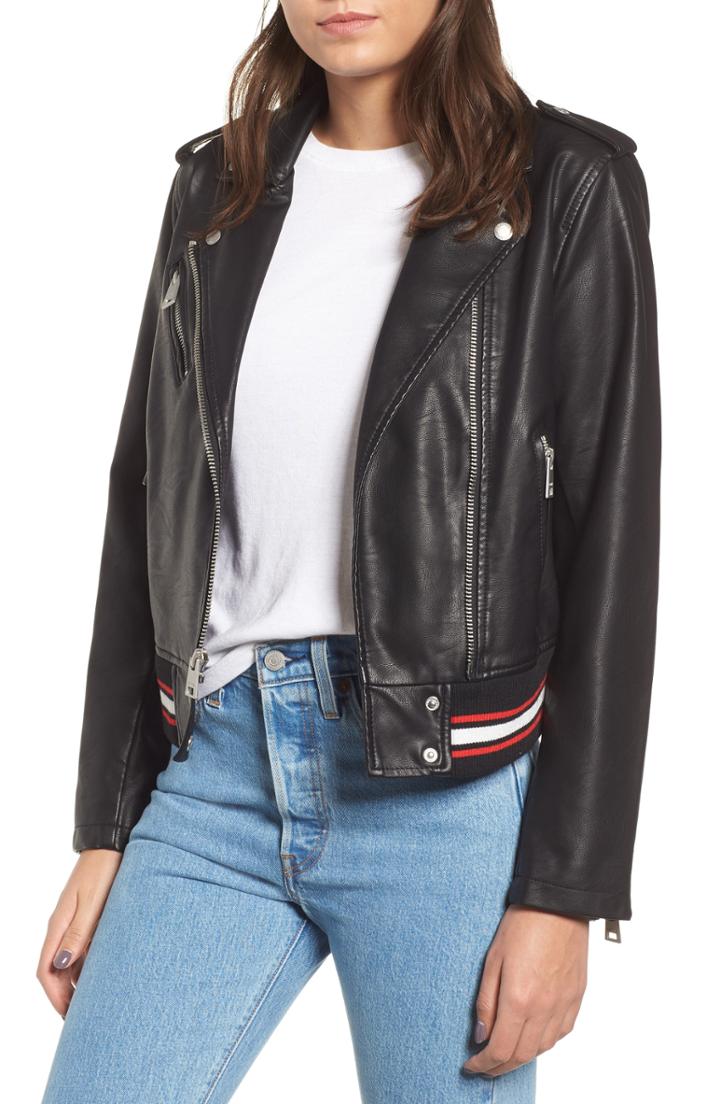 Women's Levi's Rib Knit Faux Leather Moto Jacket