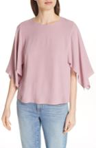 Women's Eileen Fisher Slit Sleeve Silk Top, Size - Pink