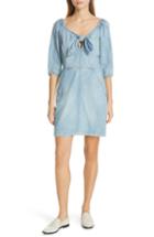 Women's La Vie Rebecca Taylor Tie Neck Denim Dress - Blue