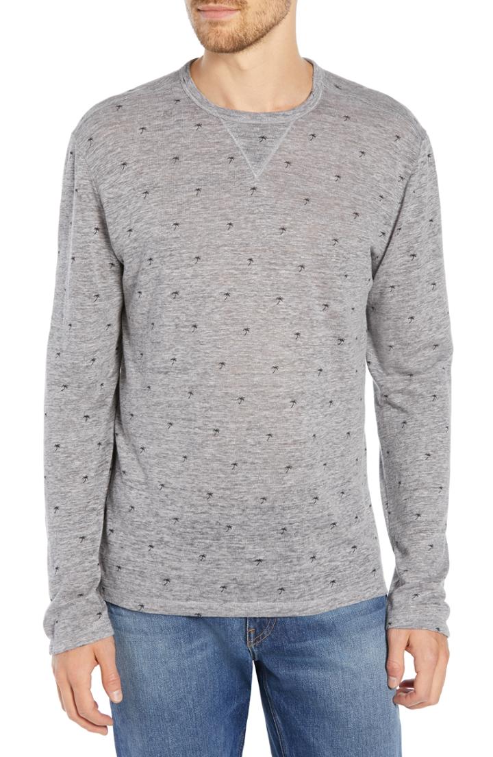 Men's Rails Reynold Print Linen T-shirt - Grey