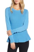 Women's Halogen Peplum Sweater - Blue