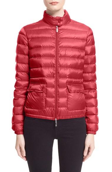 Women's Moncler 'lans' Water Resistant Short Down Jacket - Red