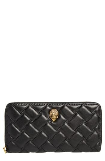 Women's Kurt Geiger London Eagle Leather Zip Around Wallet - Black