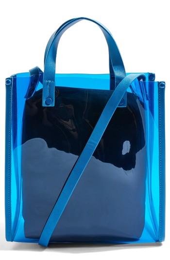 Topshop Penny Perspex Shopper Tote - Blue
