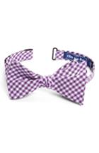 Men's The Tie Bar Gingham Cotton Bow Tie, Size - Purple (online Only)