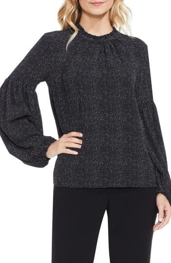 Women's Vince Camuto Elegant Speckles Balloon Sleeve Blouse - Black