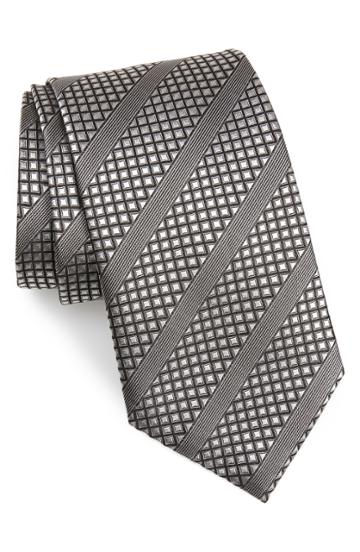 Men's David Donahue Diagonal Stripe Silk Tie