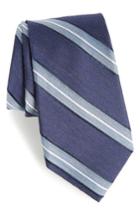 Men's Nordstrom Men's Shop Peralba Stripe Silk Blend Tie, Size - Blue