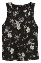 Women's Halogen V-neck Woven Tank, Size - Black