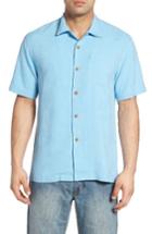 Men's Tommy Bahama Coastal Fronds Silk Camp Shirt - Blue