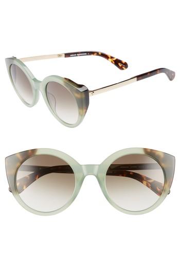 Women's Kate Spade New York Norinas 50mm Cat Eye Sunglasses - Green Havana