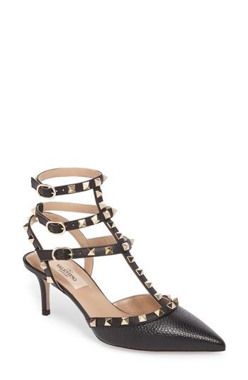 Women's Valentino Garavani Rockstud T-strap Pump .5us / 35.5eu - Black