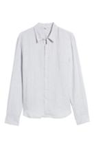 Men's James Perse Slim Fit Linen Sport Shirt (s) - White