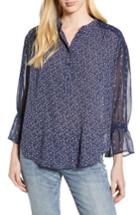 Women's Lucky Brand Mix Print Cream Floral Blouse - Blue