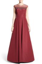 Women's Pamella Roland Beaded Silk Faille Gown