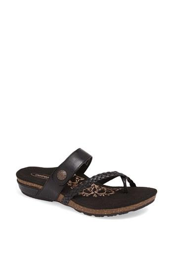 Women's Aetrex 'lena' Thong Sandal M - Black