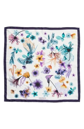 Women's Salvatore Ferragamo Opale Silk Square Scarf, Size - Blue
