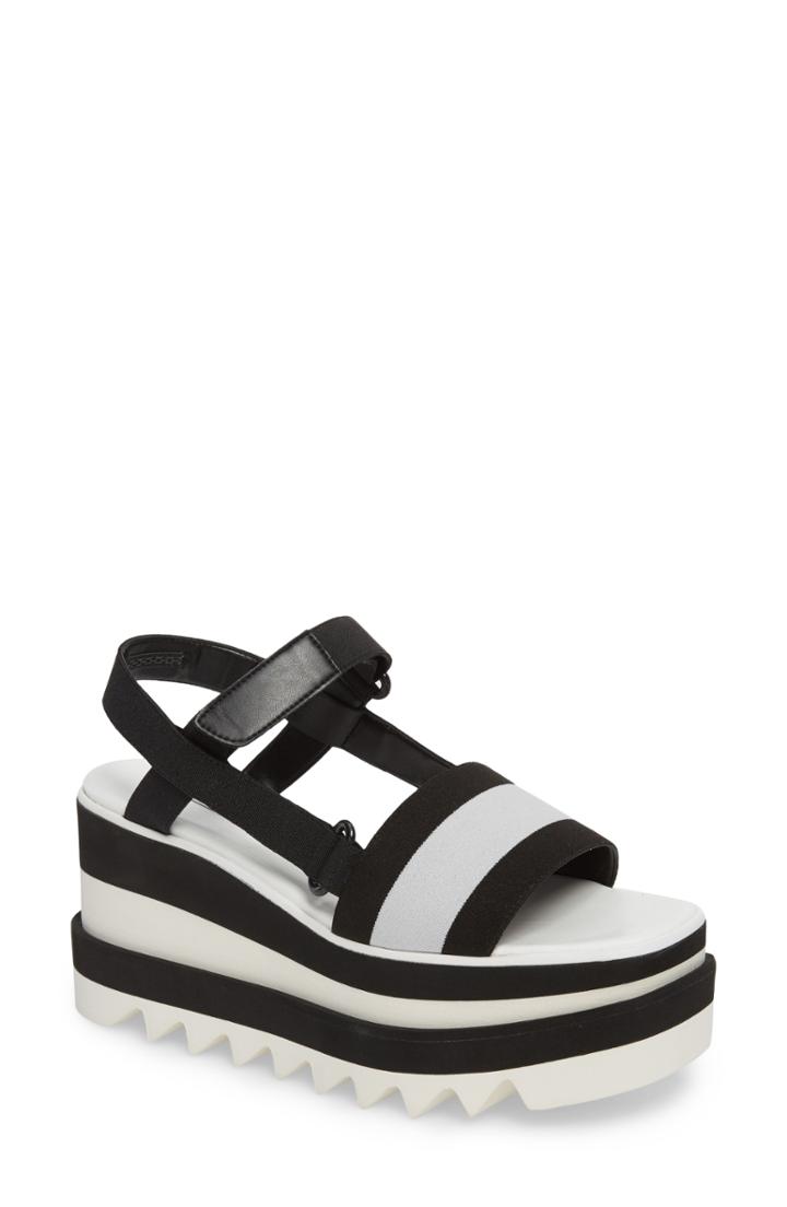 Women's Stella Mccartney Stripe Platform Sandal Us / 40eu - Black