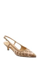 Women's Trotters 'kimberly' Woven Leather Slingback Pump .5 M - Beige