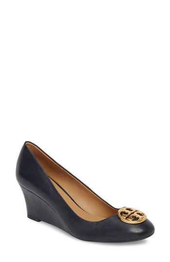 Women's Tory Burch Chelsea Logo Medallion Wedge M - Blue