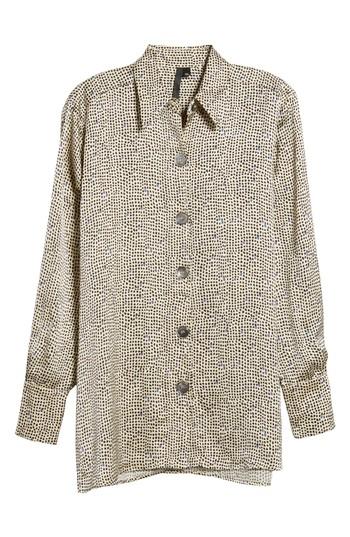 Women's Topshop Boutique Mini Spot Shirt Us (fits Like 6-8) - Beige