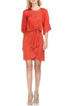 Women's Vince Camuto Raglan Sleeve Tie Front Dress - Red