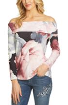 Women's Cece Magnificent Roses Off The Shoulder Top