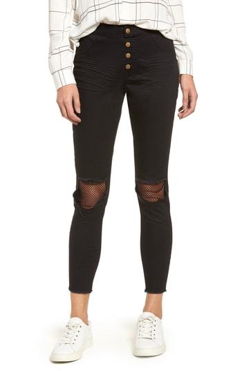 Women's Zeza B By Hue Ripped Knee Denim Crop Leggings - Black