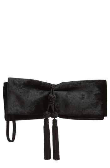 Badgley Mischka Carbon Velvet Clutch -