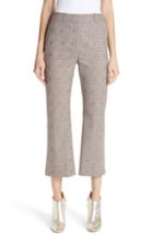 Women's Altuzarra Adler Floral Plaid Crop Flare Pants Us / 40 Fr - Brown