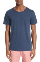 Men's Onia Chad Linen Blend Pocket T-shirt, Size - Blue